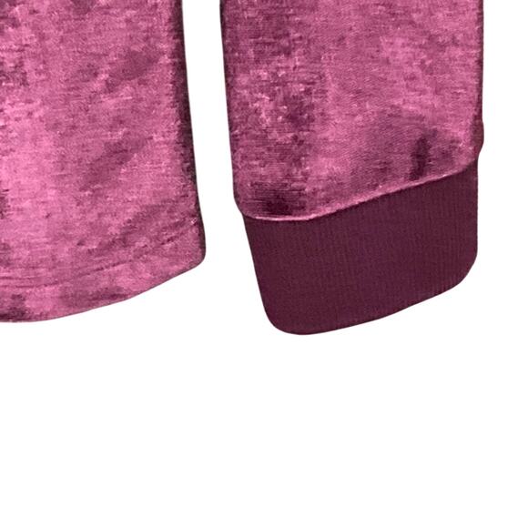 ASOS Velvet Pullover Top Shirt Long Sleeve Shirt Top Burgundy Wine sz Small - Picture 10 of 12